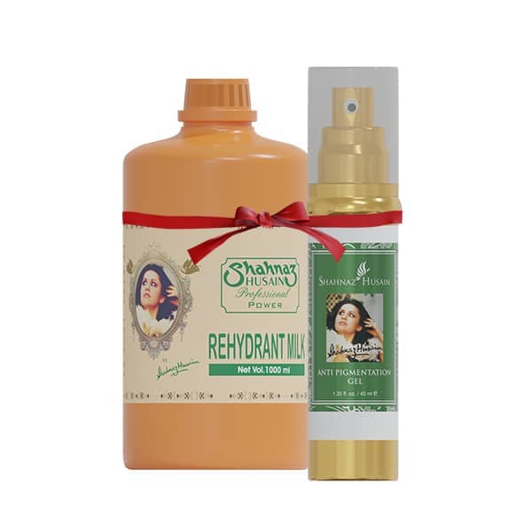 Shahnaz Husain Professional Power Rehydrant Milk - 1000 ml + Anti Pigmentation Gel - 40 ml