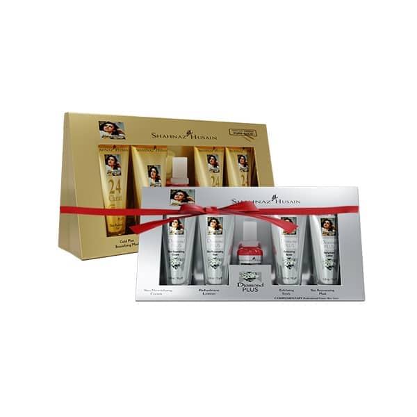Shahnaz Husain Gold Skin Radiance Timeless Youth 10gx4 Kit + Diamond Skin Revival Kit 10gx4