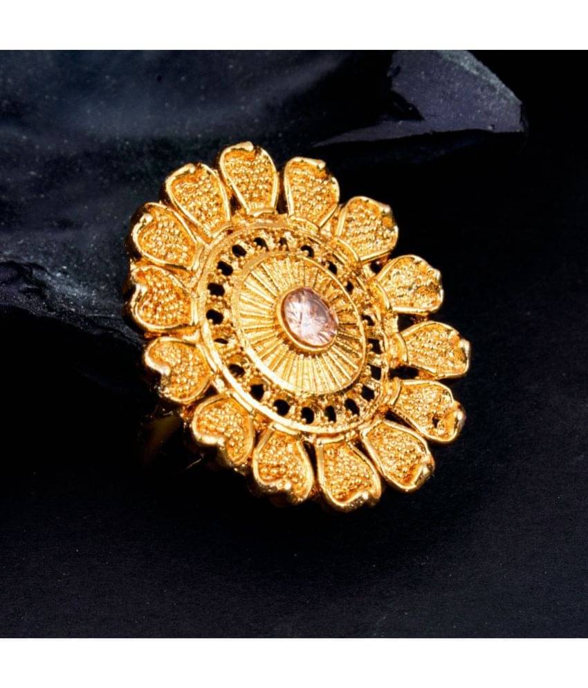 Sukkhi Simple Heart Shape Heart Gold Plated Cubiz Zirconia Adjustable Ring For Women     			Sukkhi Simple Heart Shape Heart Gold Plated Cubiz Zirconia Adjustable Ring For Women