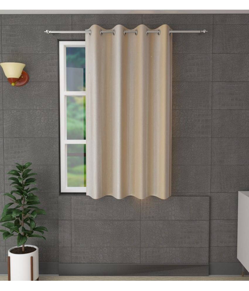     			Tanishka Fabs Solid Semi-Transparent Eyelet Door Curtain 7 ft Single -Cream