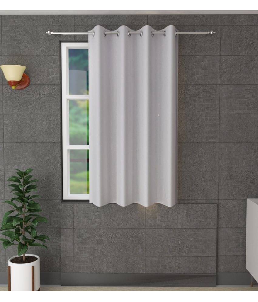 Tanishka Fabs Solid Semi-Transparent Eyelet Door Curtain 7 ft Single -White Tanishka Fabs Solid Semi-Transparent Eyelet Door Curtain 7 ft Single -White