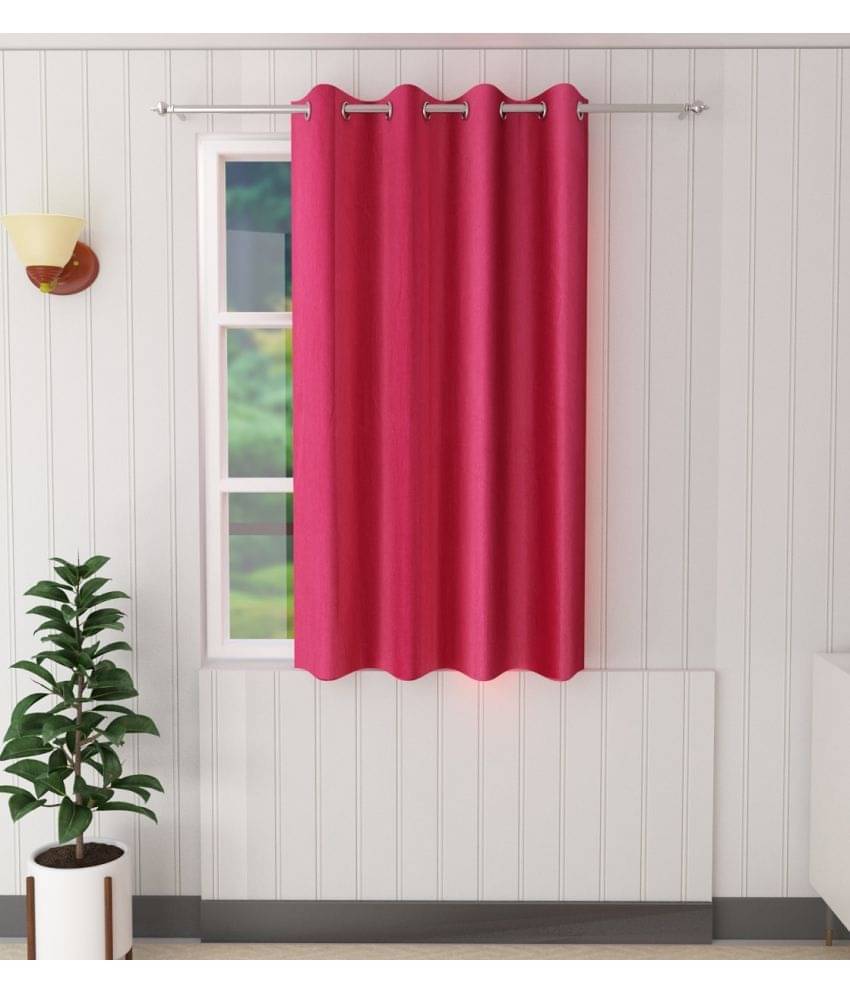 Tanishka Fabs Solid Semi-Transparent Eyelet Door Curtain 7 ft Single -Pink Tanishka Fabs Solid Semi-Transparent Eyelet Door Curtain 7 ft Single -Pink