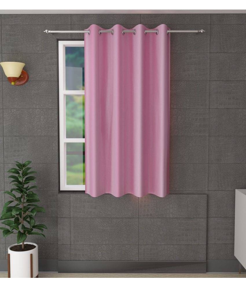 Tanishka Fabs Solid Semi-Transparent Eyelet Door Curtain 7 ft Single -Light Pink Tanishka Fabs Solid Semi-Transparent Eyelet Door Curtain 7 ft Single -Light Pink