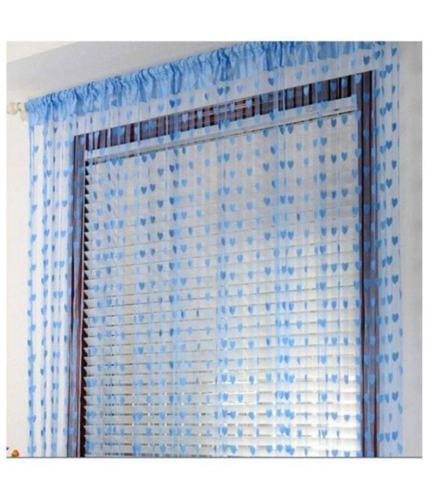 Tanishka Fabs Others Semi-Transparent Rod Pocket Door Curtain 7 ft Single -Blue Tanishka Fabs Others Semi-Transparent Rod Pocket Door Curtain 7 ft Single -Blue