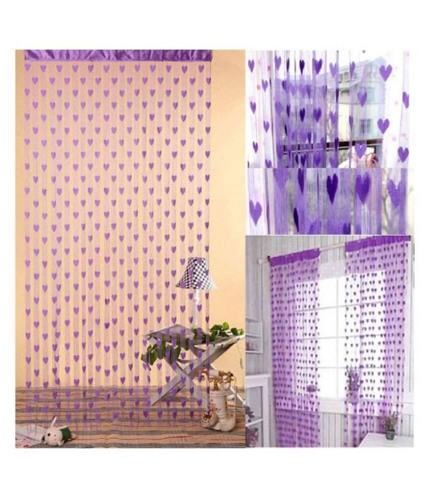 Tanishka Fabs Others Semi-Transparent Rod Pocket Door Curtain 7 ft Single -Purple Tanishka Fabs Others Semi-Transparent Rod Pocket Door Curtain 7 ft Single -Purple