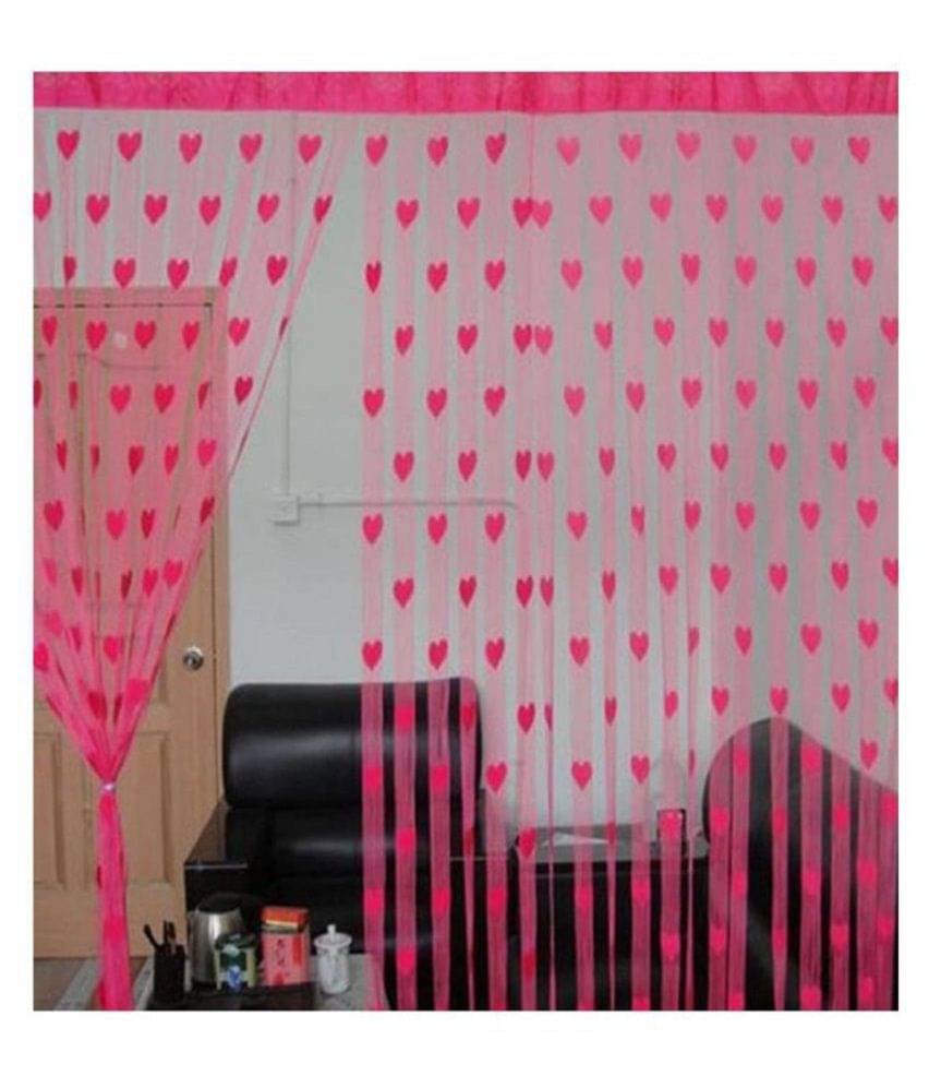 Tanishka Fabs Others Semi-Transparent Rod Pocket Door Curtain 6.5 ft Single -Pink Tanishka Fabs Others Semi-Transparent Rod Pocket Door Curtain 6.5 ft Single -Pink