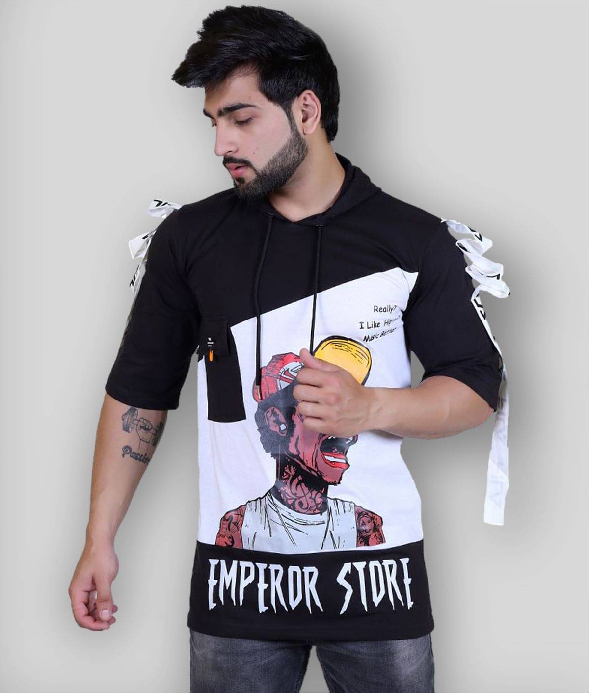     			The Emperor - Black Cotton Blend Regular Fit Men's T-Shirt ( Pack of 1 )