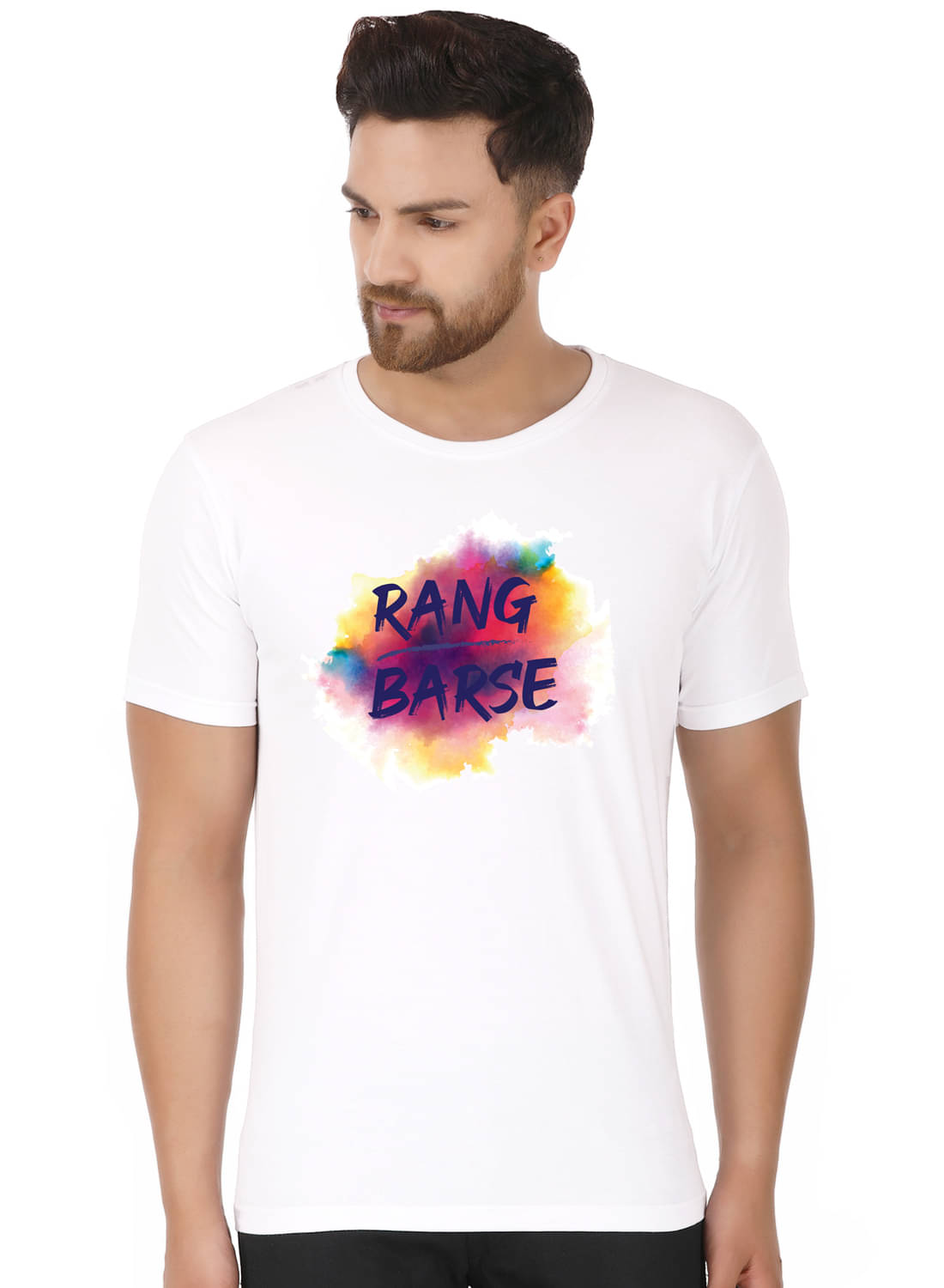     			Prabhu Bhakti Pack of 1 Cotton Blend Regular Fit Men's T-Shirt ( White )