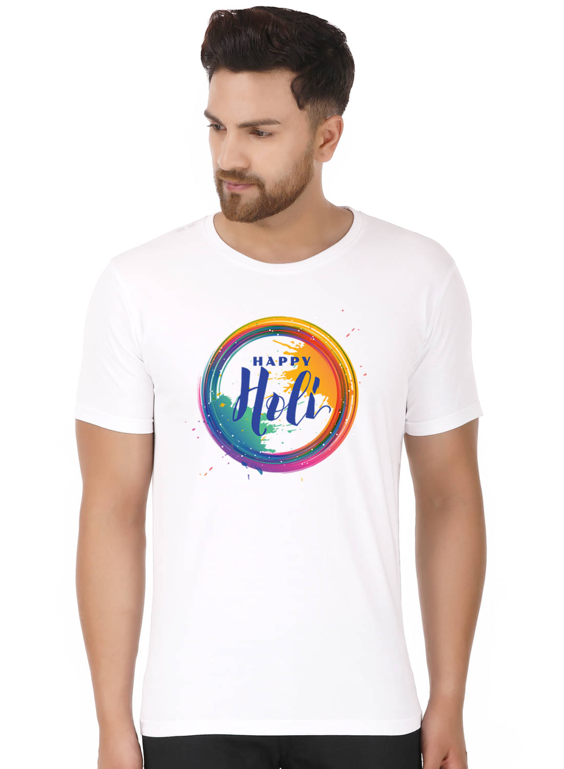     			Prabhu Bhakti Pack of 1 Cotton Blend Regular Fit Men's T-Shirt ( White )