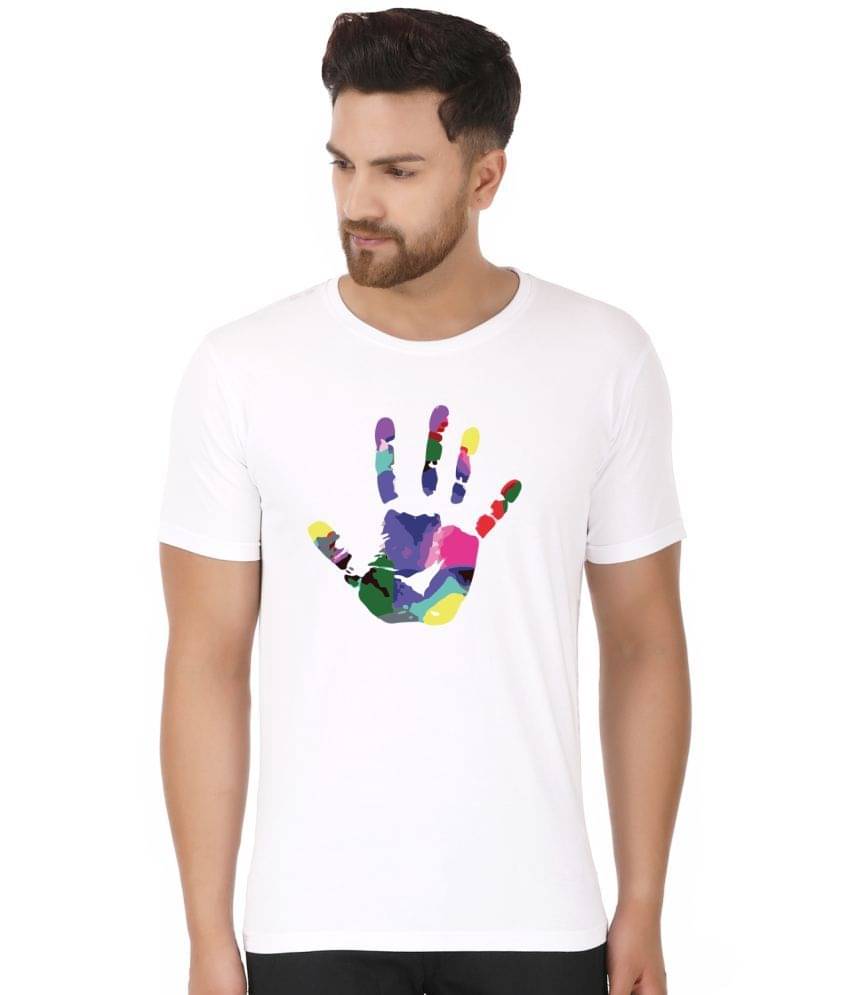     			Prabhu Bhakti Pack of 1 Cotton Blend Regular Fit Men's T-Shirt ( White )