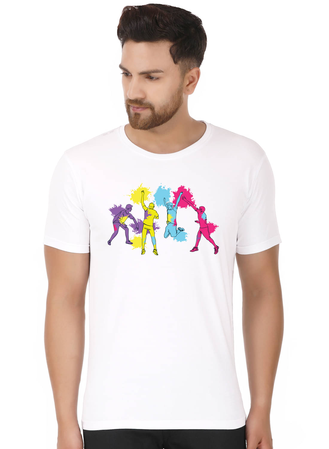     			Prabhu Bhakti Pack of 1 Cotton Blend Regular Fit Men's T-Shirt ( White )