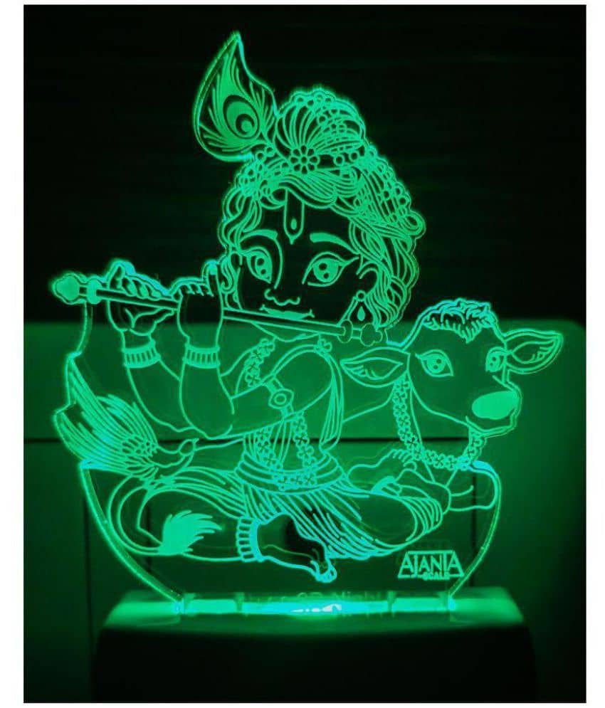 SUPERAJANTA BAL KRISNA WITH COW 2098 Night Lamp Multi - Pack of 1