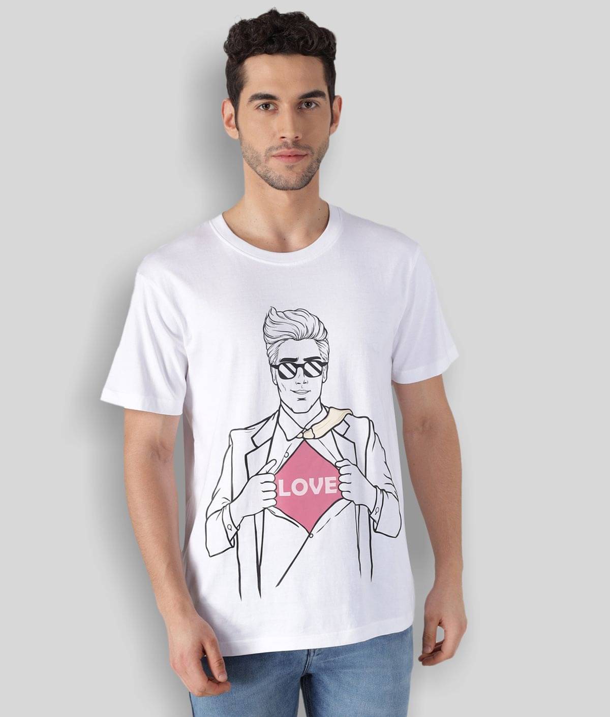 The Dry State - White Cotton Regular Fit Men's T-Shirt ( Pack of 1 )     			The Dry State - White Cotton Regular Fit Men's T-Shirt ( Pack of 1 )