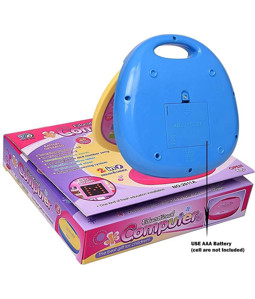 Tzoo Kids Electronic Laptop, LED Display with Music, for Educational Learning, Laptop Learner with LED Screen, Assorted