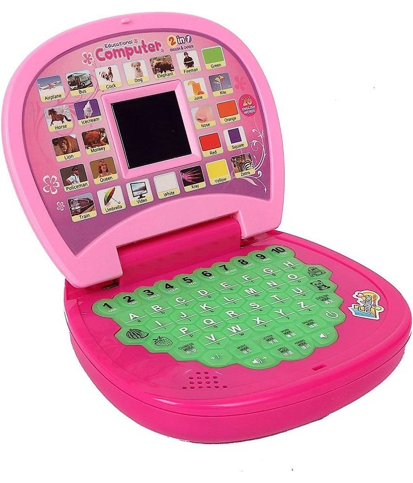 Tzoo Kids Electronic Laptop, LED Display with Music, for Educational Learning, Laptop Learner with LED Screen, Assorted
