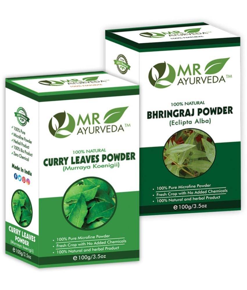     			MR Ayurveda Curry Leaves Powder &  Bhringraj Powder Hair Scalp Treatment 200 g Pack of 2