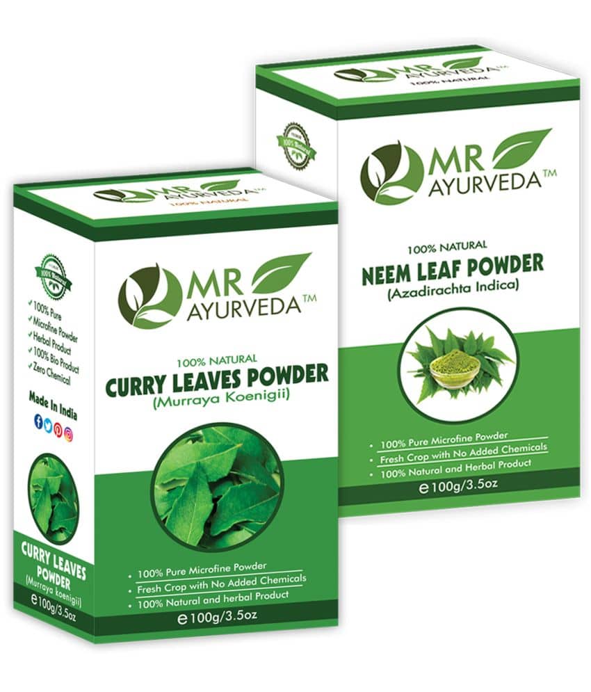 MR Ayurveda Curry Leaves Powder and Neem Powder Hair Scalp Treatment 200 g Pack of 2