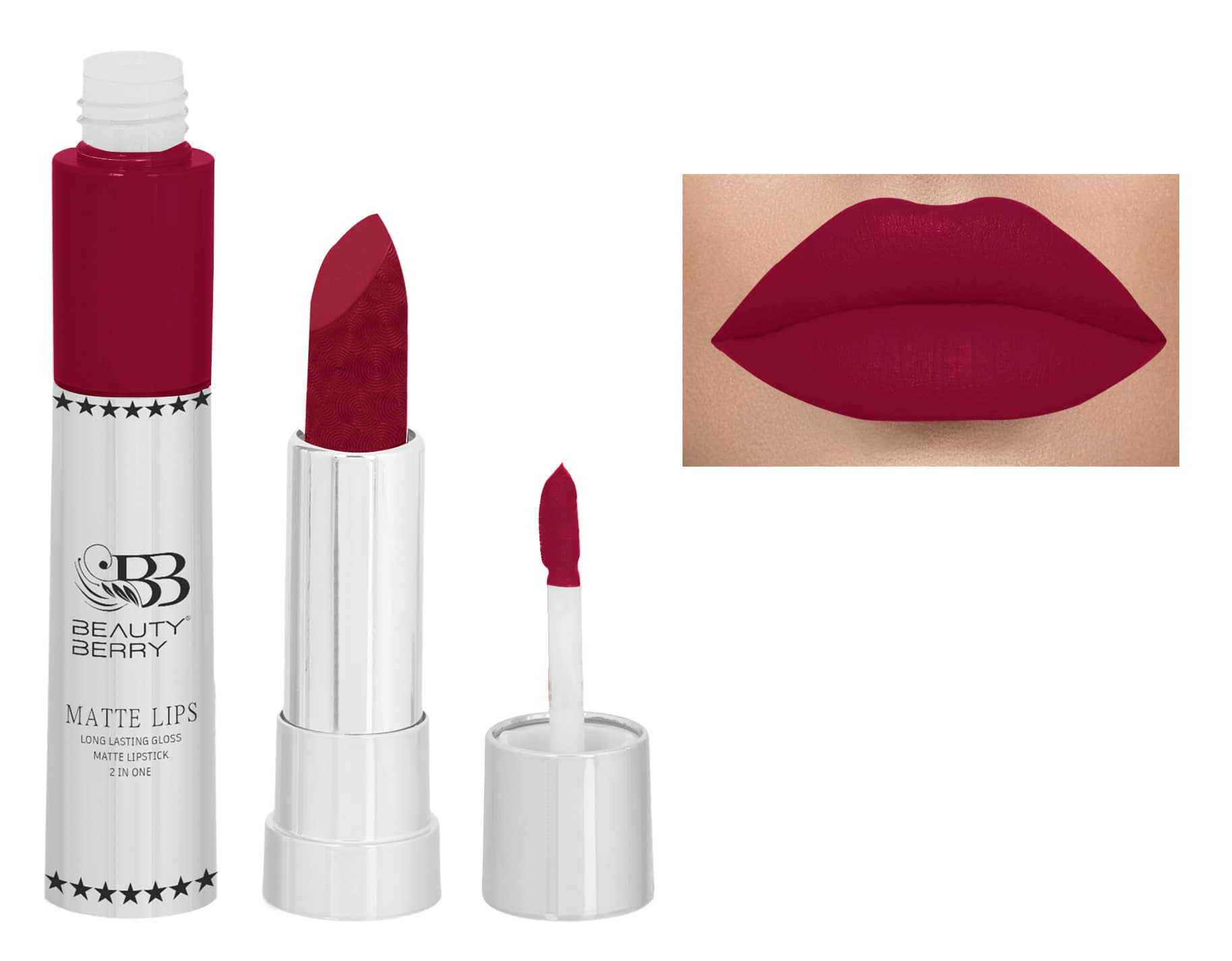 Beauty Berry 2in1 Matte Lips Longlasting Matte Gloss Lipstick (Shade - 16)