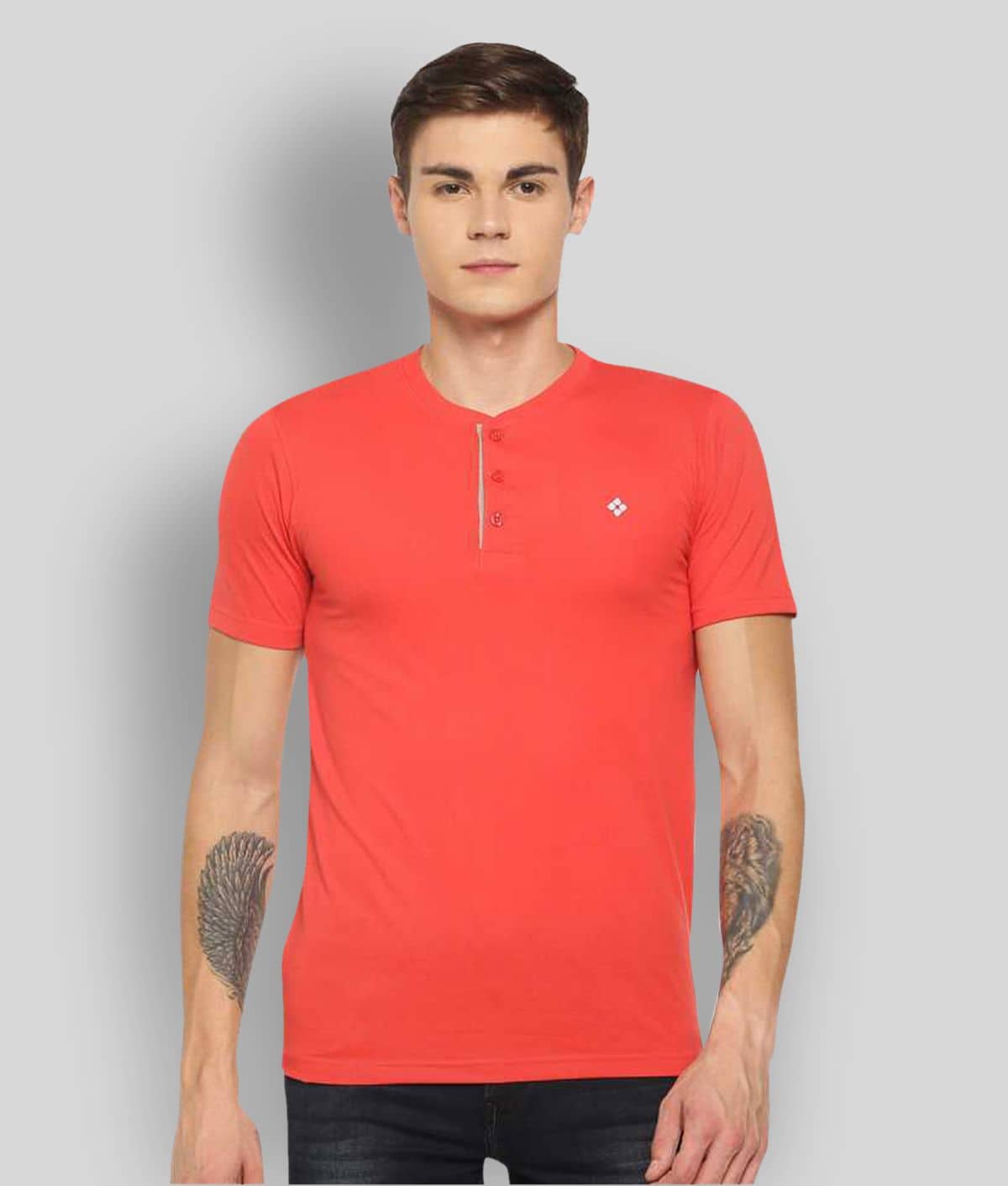Dollar - Red Cotton Blend Regular Fit Men's T-Shirt ( Pack of 1 )
