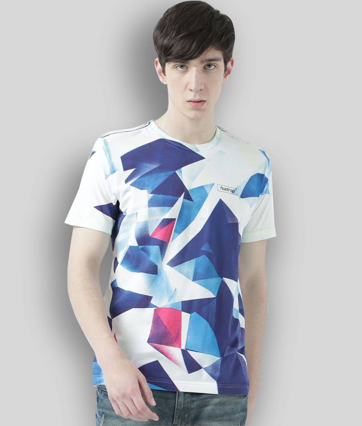 Huetrap Pack of 1 Cotton Regular Fit Men's T-Shirt ( White )