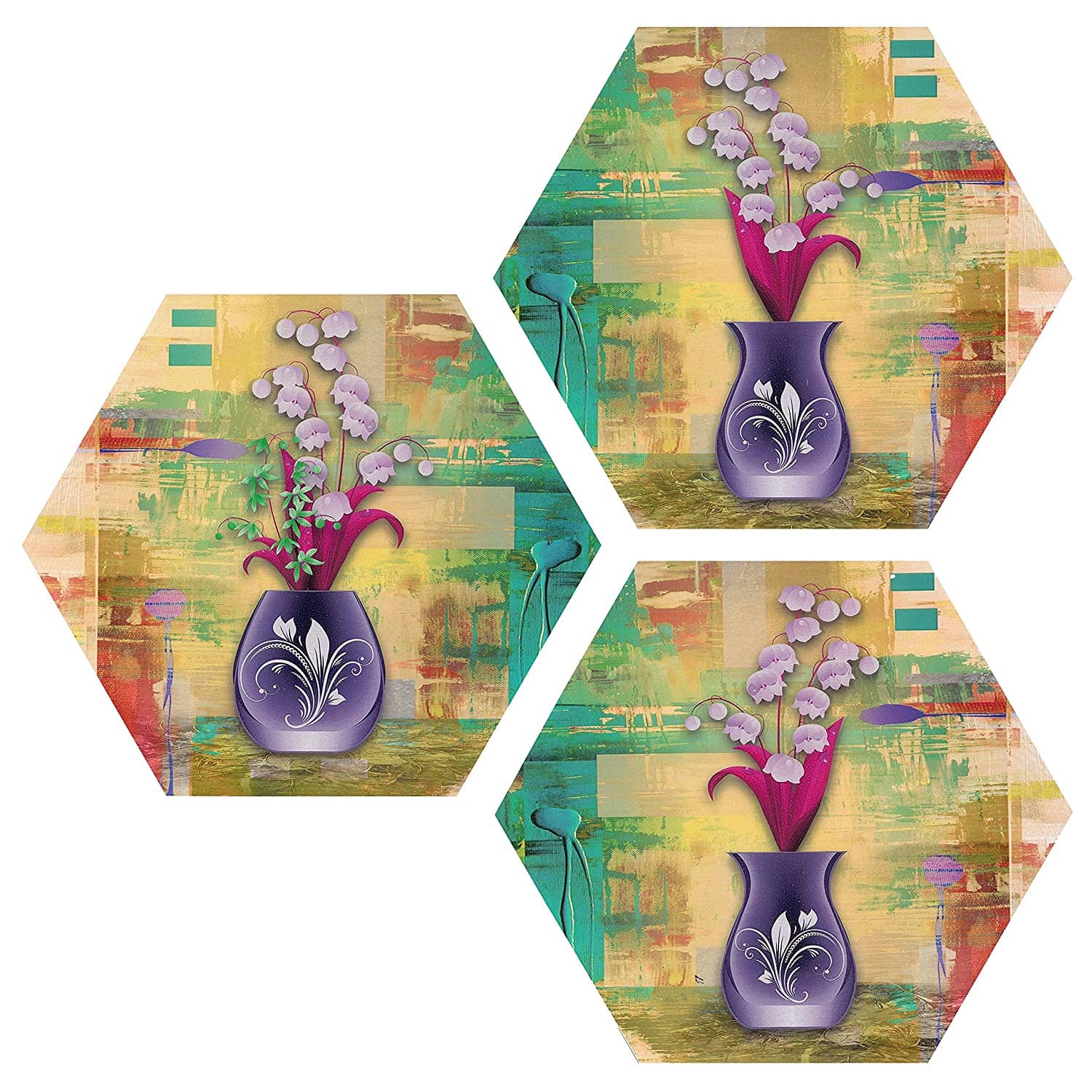 Indianara Hexagon Paintings MDF Painting Without Frame