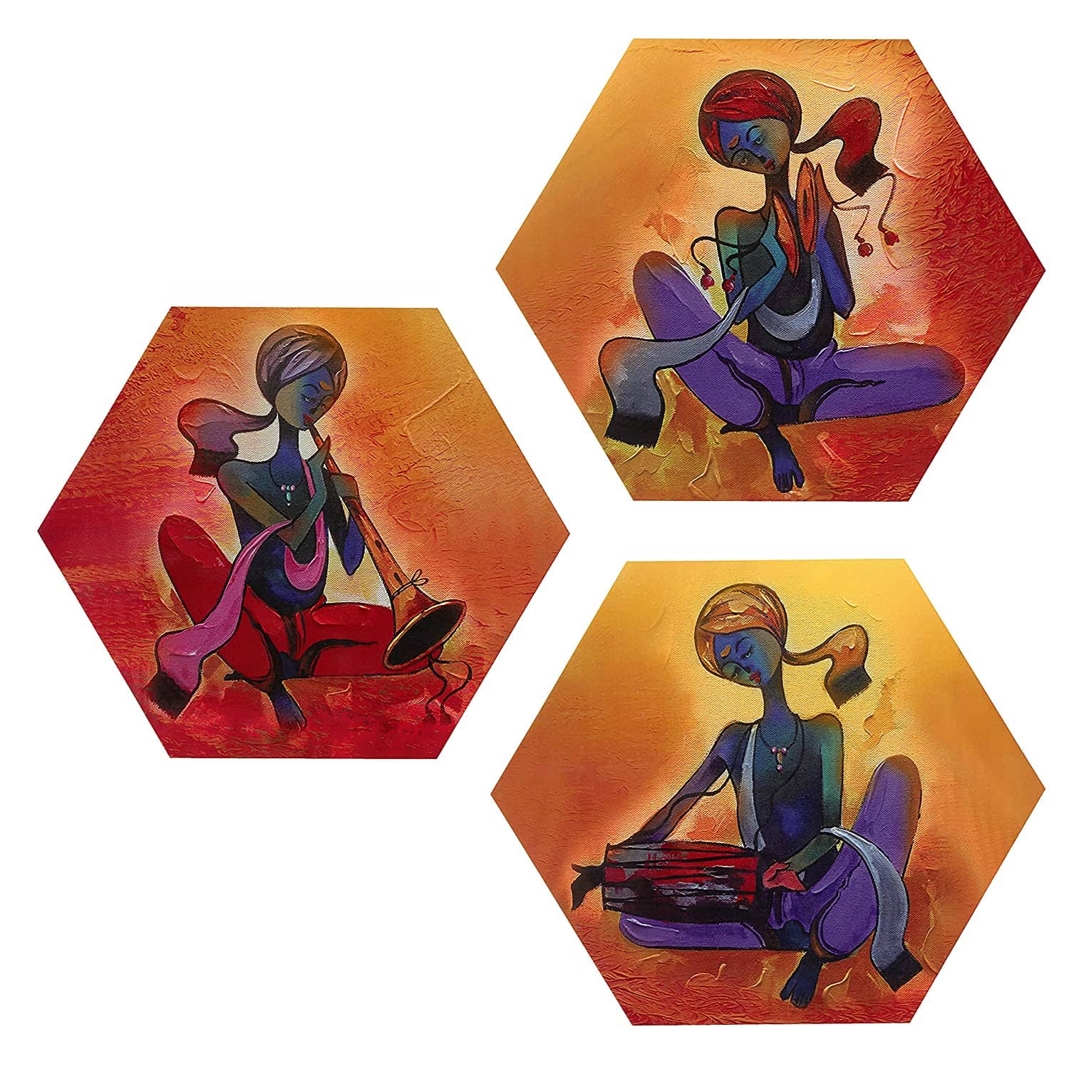 Indianara Hexagon Paintings MDF Painting Without Frame