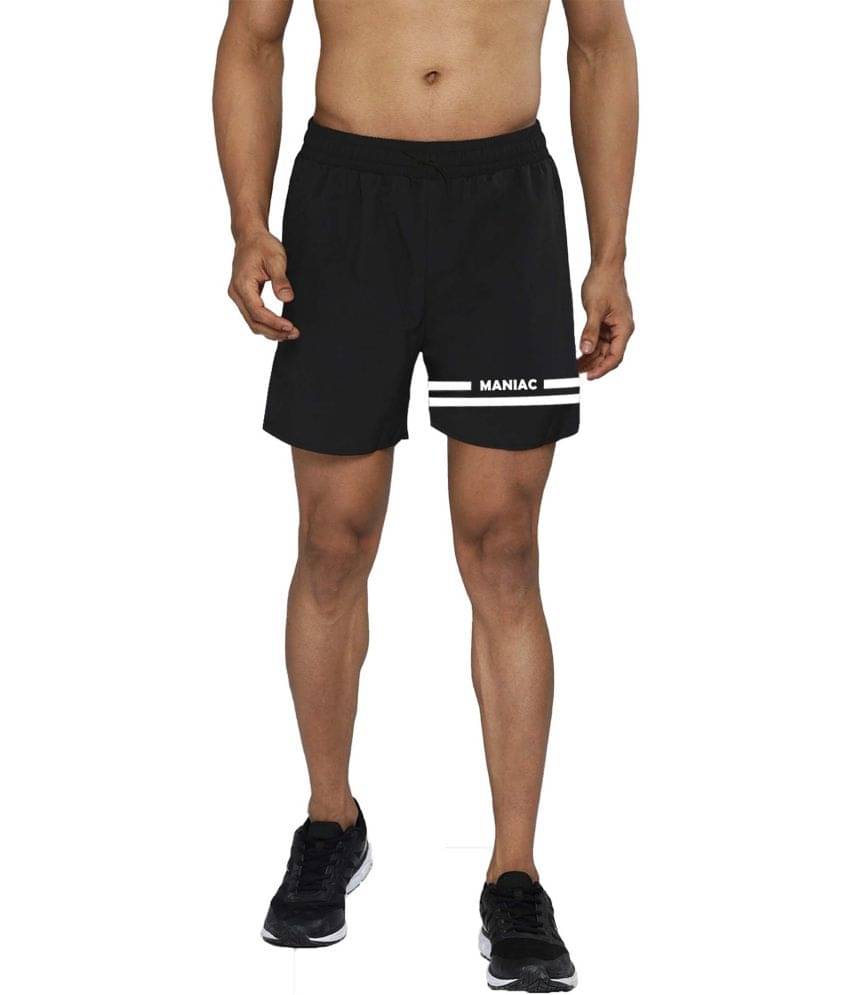 Maniac Polyester Printed Black Men's Shorts Single Pack Maniac Polyester Printed Black Men's Shorts Single Pack