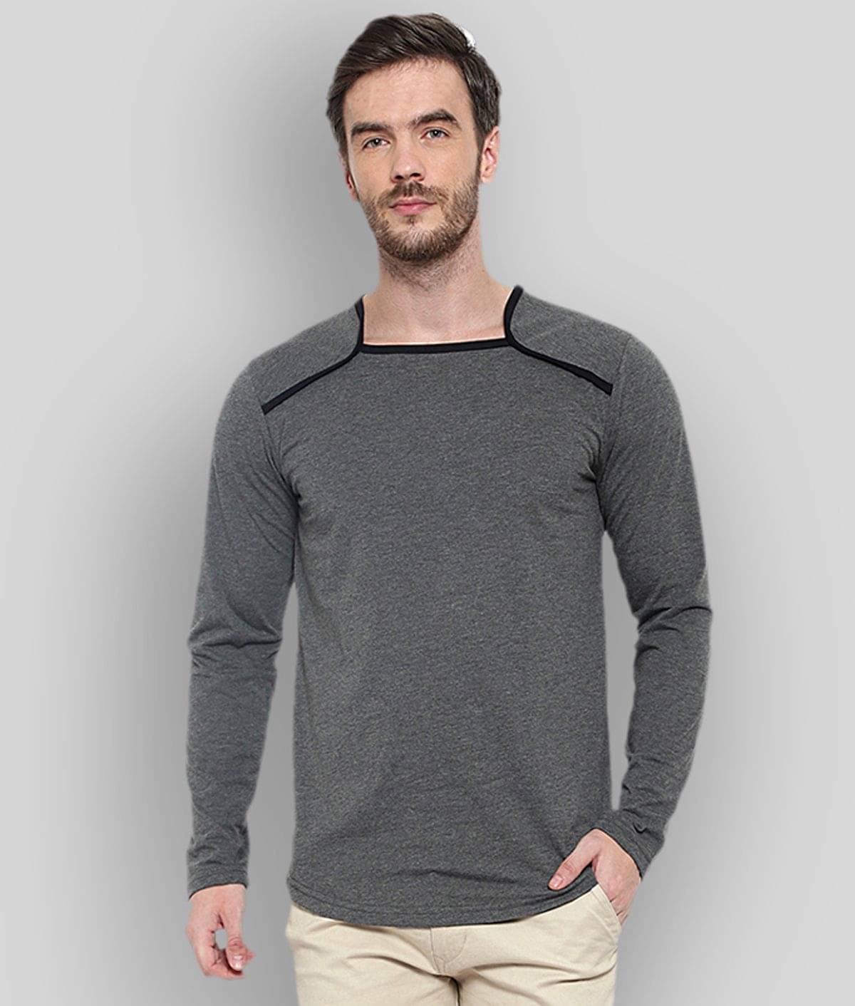     			Glito Pack of 1 Cotton Blend Regular Fit Men's T-Shirt ( Grey )