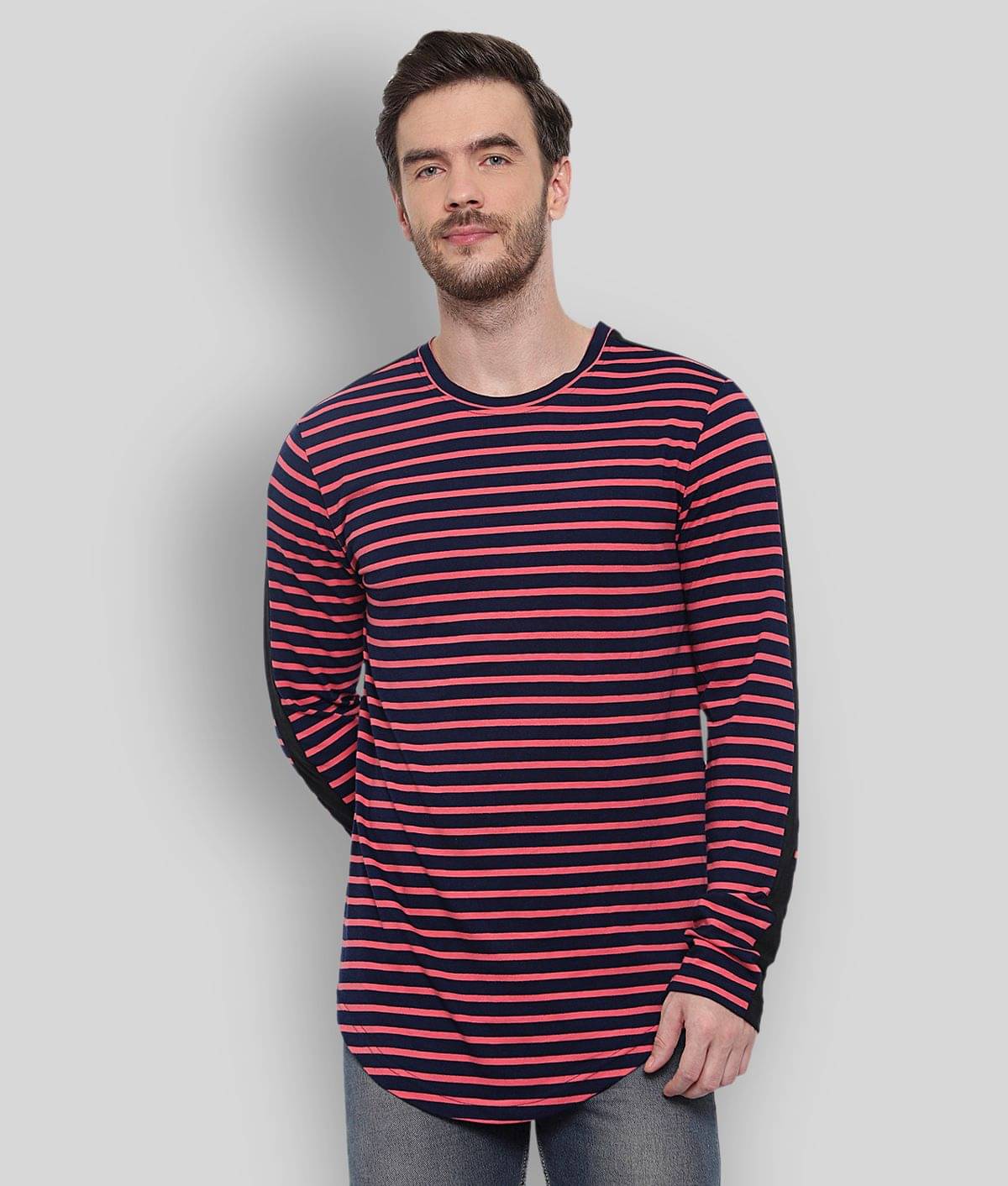 Glito Pack of 1 Cotton Blend Regular Fit Men's T-Shirt ( Multicolor ) Glito Pack of 1 Cotton Blend Regular Fit Men's T-Shirt ( Multicolor )