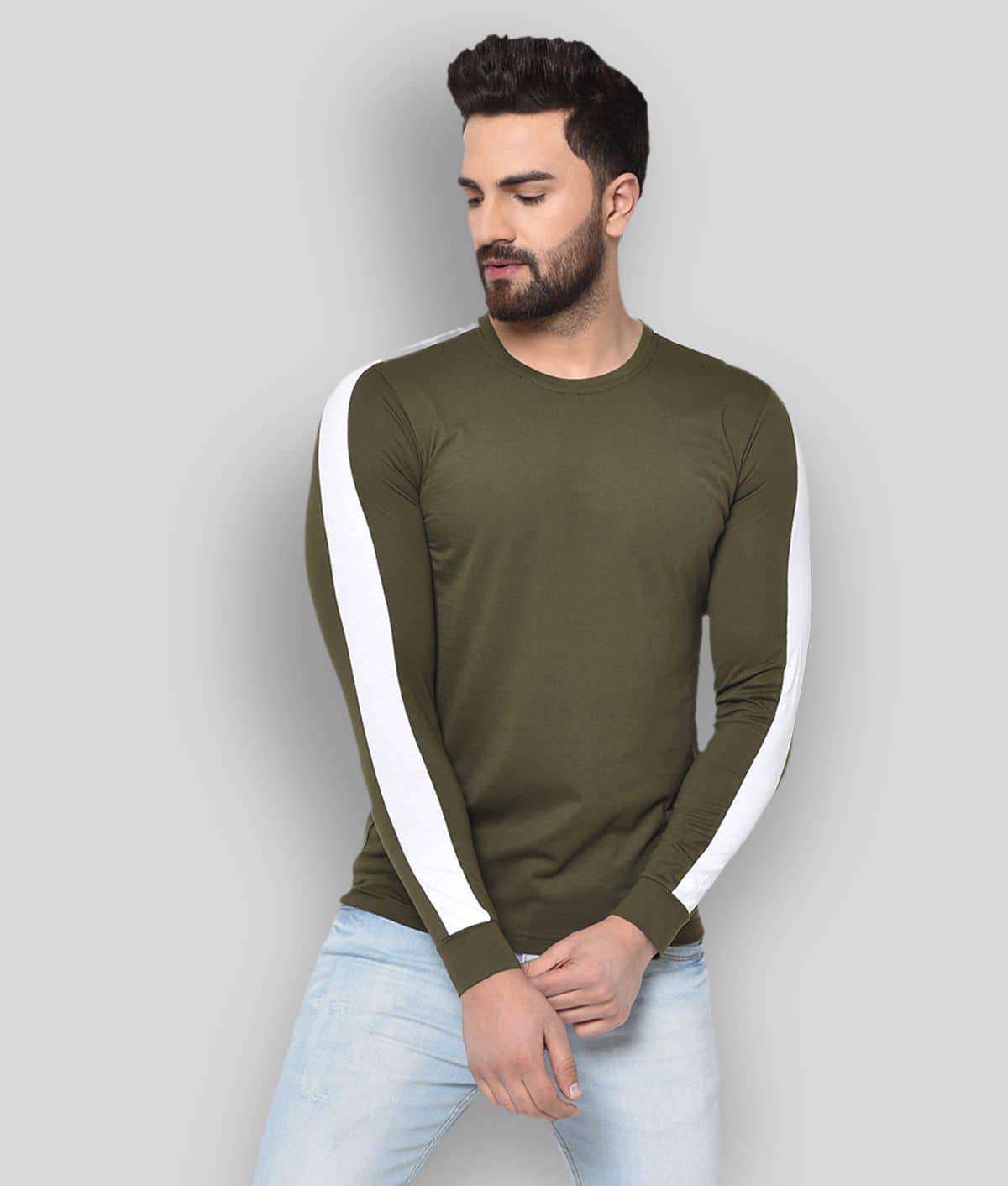 Glito Pack of 1 Cotton Blend Regular Fit Men's T-Shirt ( Green )