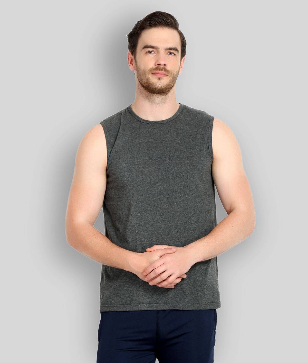 Glito Pack of 1 Cotton Blend Slim Fit Men's T-Shirt ( Grey ) Glito Pack of 1 Cotton Blend Slim Fit Men's T-Shirt ( Grey )