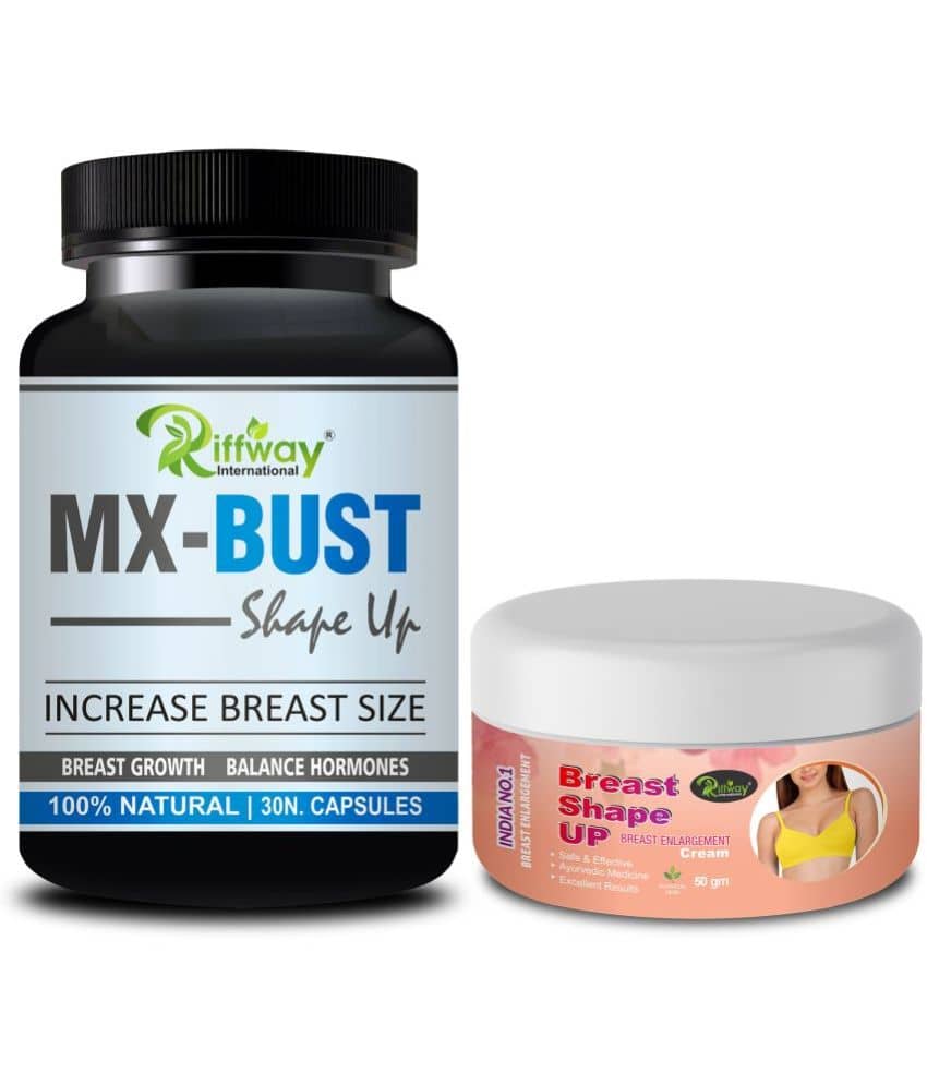 MX Bust Capsules & Breast Shape Up Cream For Breast Growth Breast Tightening softening Organic Nipple Cream & Capsules Organic Nipple Cream, Helps To Increase Your Boobs Size, And Enlarge Your Breast Size 100% Ayurvedic