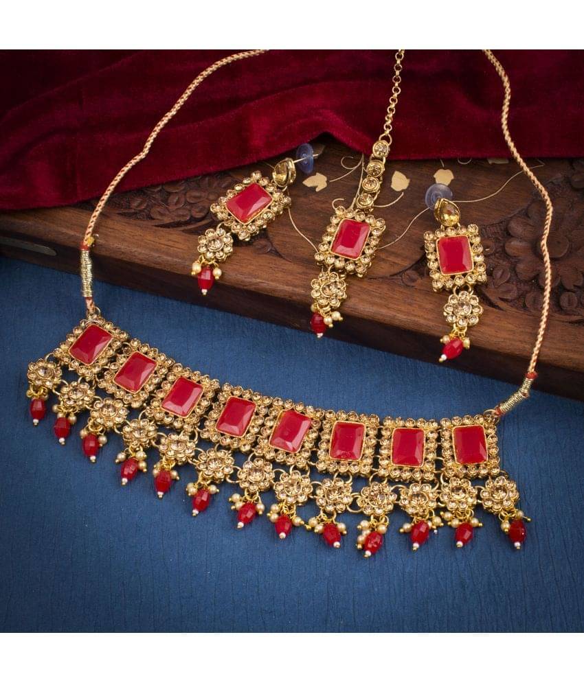     			Sukkhi Brass Multi Color Traditional Necklaces Set Choker