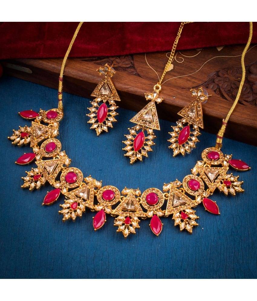    			Sukkhi Brass Multi Color Traditional Necklaces Set Collar