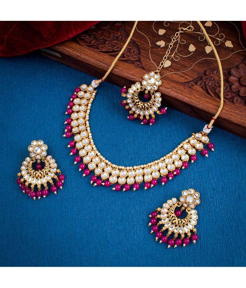     			Sukkhi Brass Multi Color Traditional Necklaces Set Collar