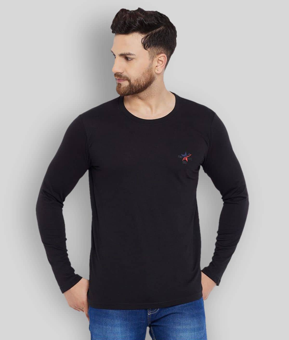 The Million Club Pack of 1 Polyester Regular Fit Men's T-Shirt ( Black )
