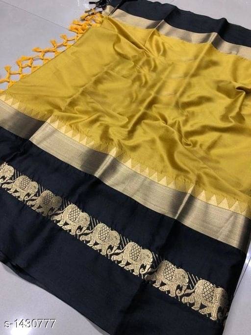 fab woven Cotton Blend Self Design Saree With Unstitched Blouse Piece ( Yellow ) fab woven Cotton Blend Self Design Saree With Unstitched Blouse Piece ( Yellow )