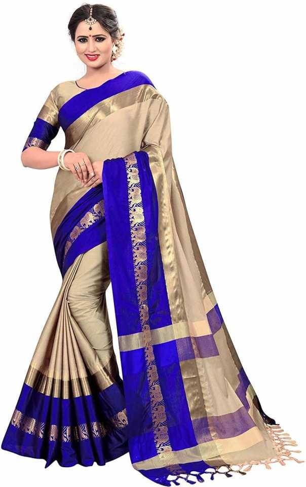     			fab woven Cotton Blend Self Design Saree With Unstitched Blouse Piece ( White )