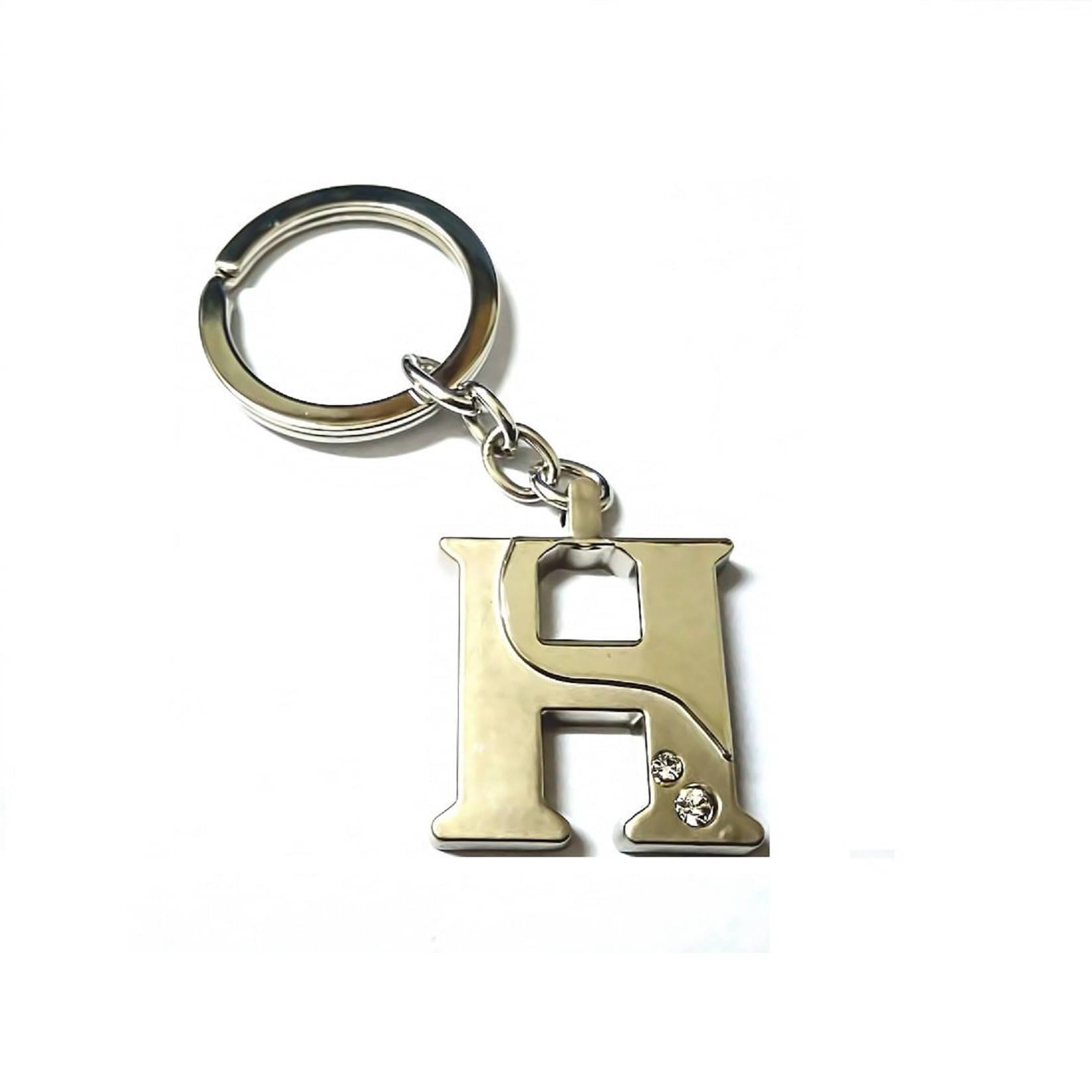     			Americ Style Alphabet H Unique Metal Finish (Silver) Key Chain