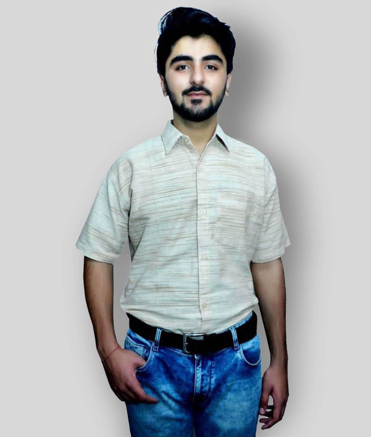 DESHBANDHU DBK - Beige Cotton Regular Fit Men's Formal Shirt (Pack of 1)