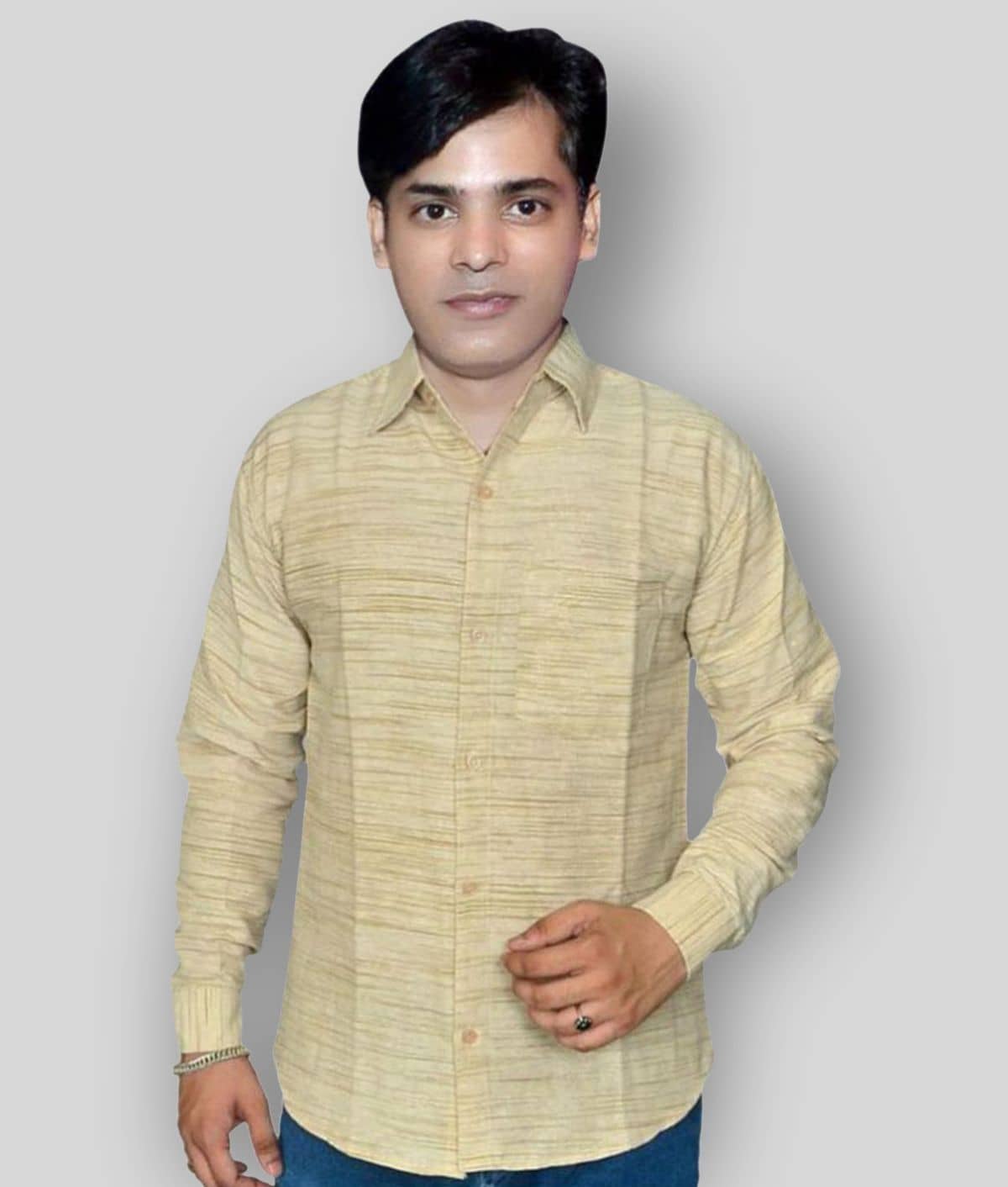 DESHBANDHU DBK - Beige Cotton Regular Fit Men's Formal Shirt (Pack of 1)