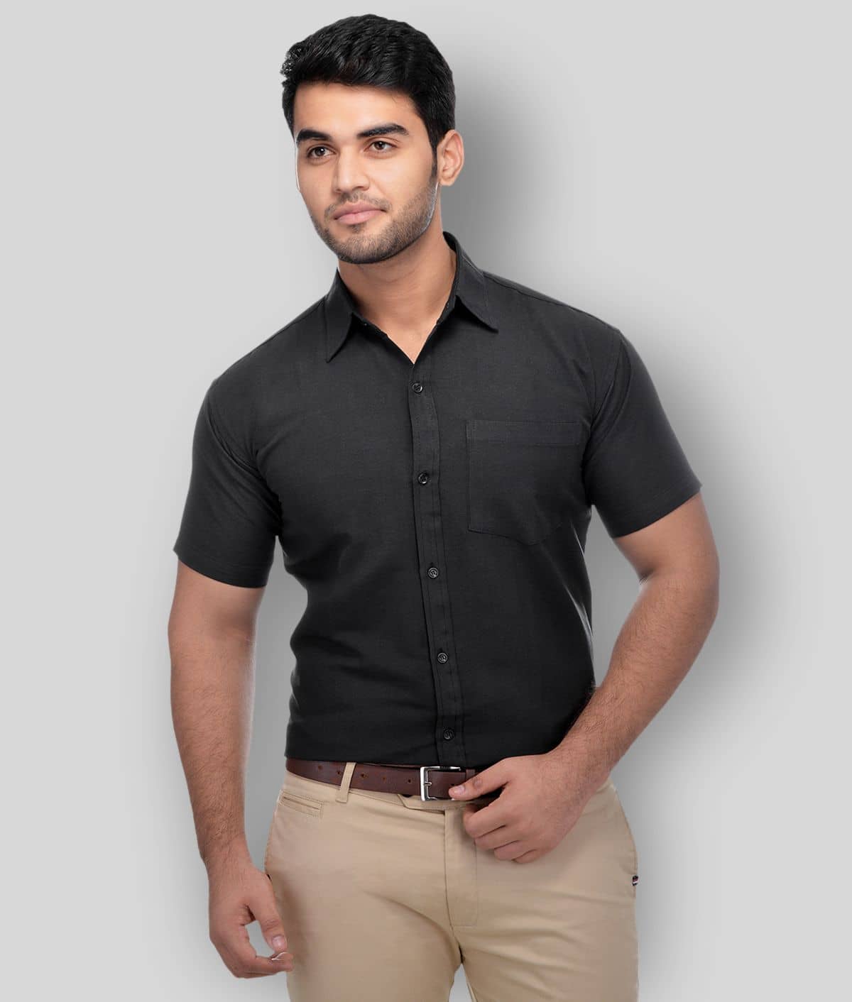 DESHBANDHU DBK - Black Cotton Regular Fit Men's Formal Shirt (Pack of 1)