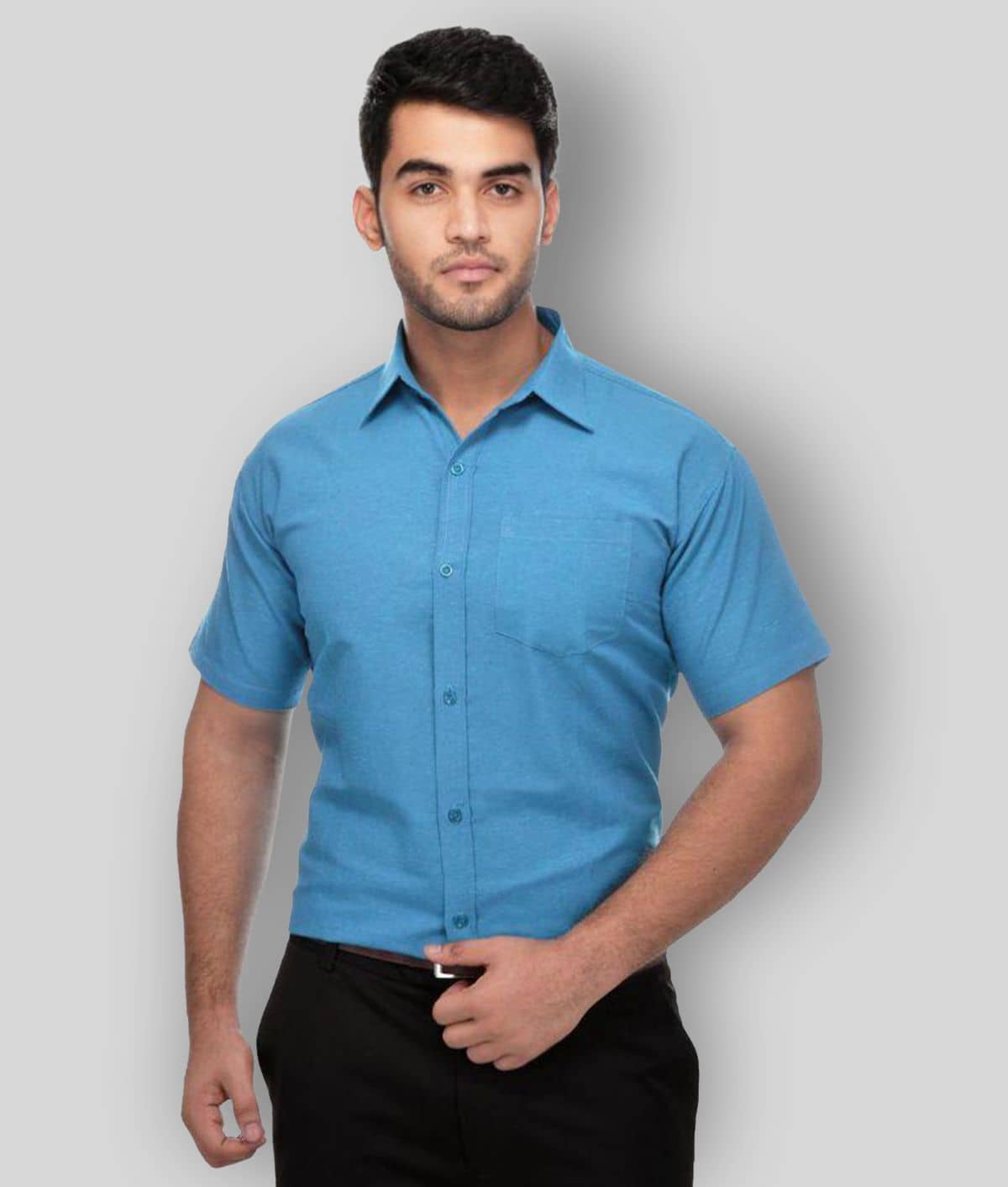 DESHBANDHU DBK - Blue Cotton Regular Fit Men's Formal Shirt (Pack of 1)