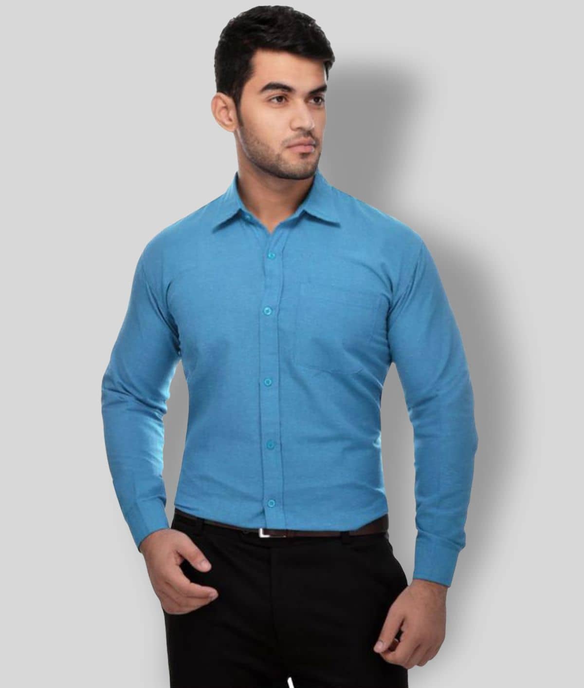 DESHBANDHU DBK - Blue Cotton Regular Fit Men's Formal Shirt (Pack of 1)