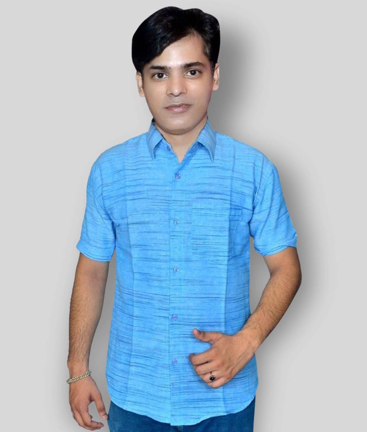 DESHBANDHU DBK - Blue Cotton Regular Fit Men's Formal Shirt (Pack of 1) DESHBANDHU DBK - Blue Cotton Regular Fit Men's Formal Shirt (Pack of 1)