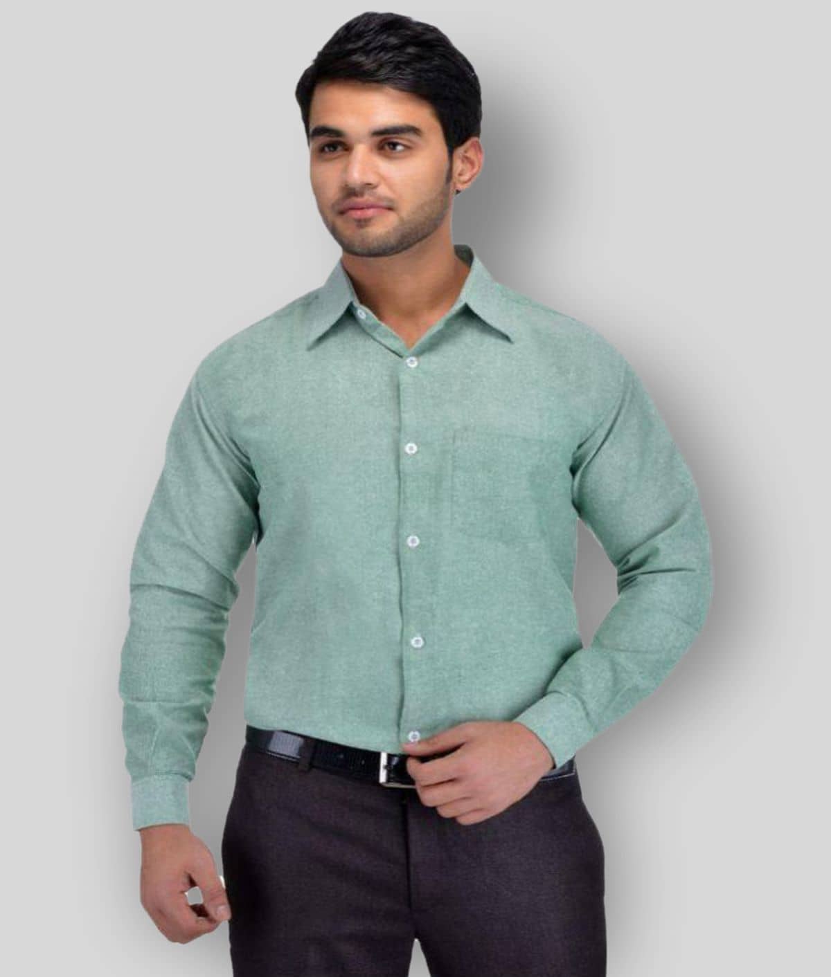 DESHBANDHU DBK - Green Cotton Regular Fit Men's Formal Shirt (Pack of 1)