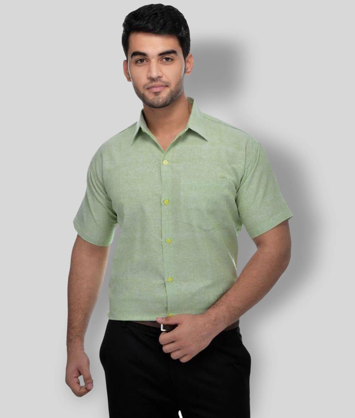 DESHBANDHU DBK - Green Cotton Regular Fit Men's Formal Shirt (Pack of 1)