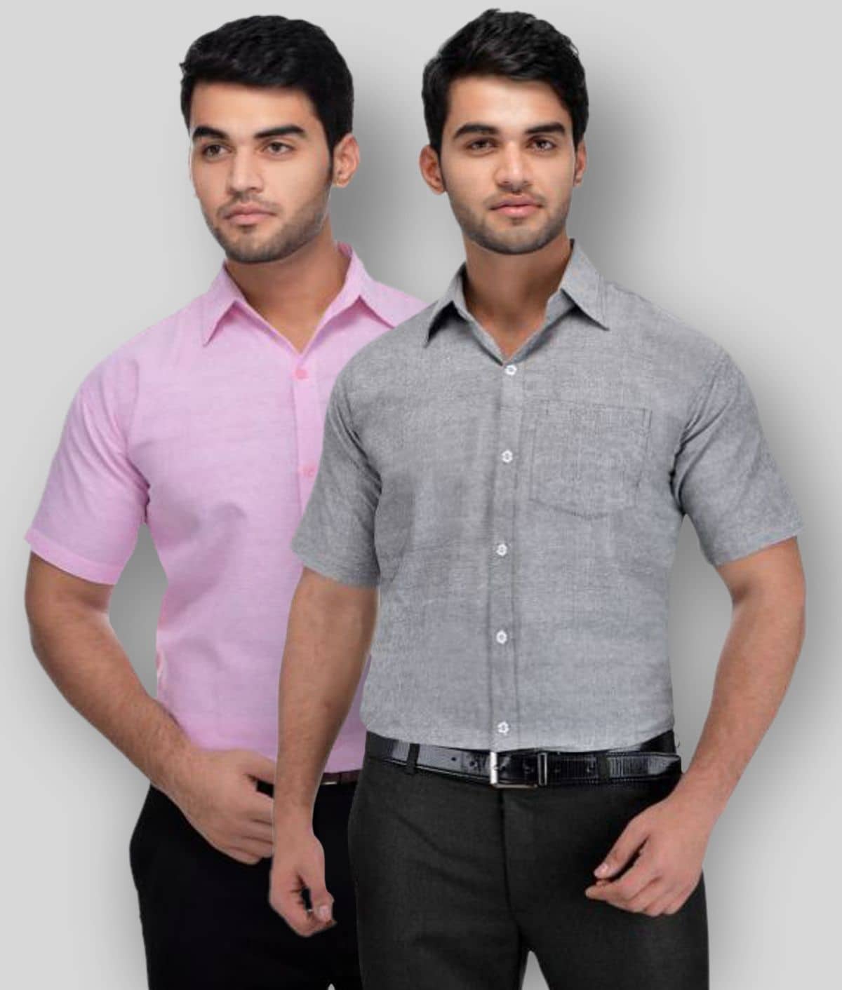 DESHBANDHU DBK - Multicolor Cotton Regular Fit Men's Formal Shirt (Pack of 2)