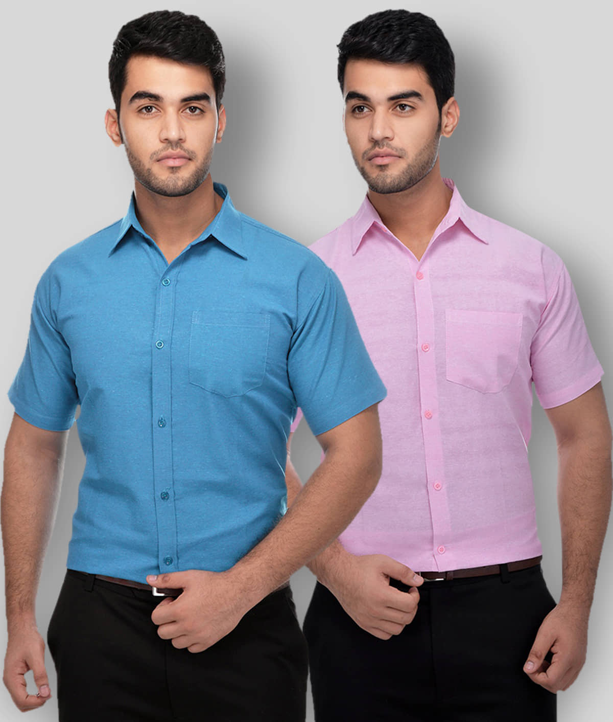 DESHBANDHU DBK - Multicolor Cotton Regular Fit Men's Formal Shirt (Pack of 2)
