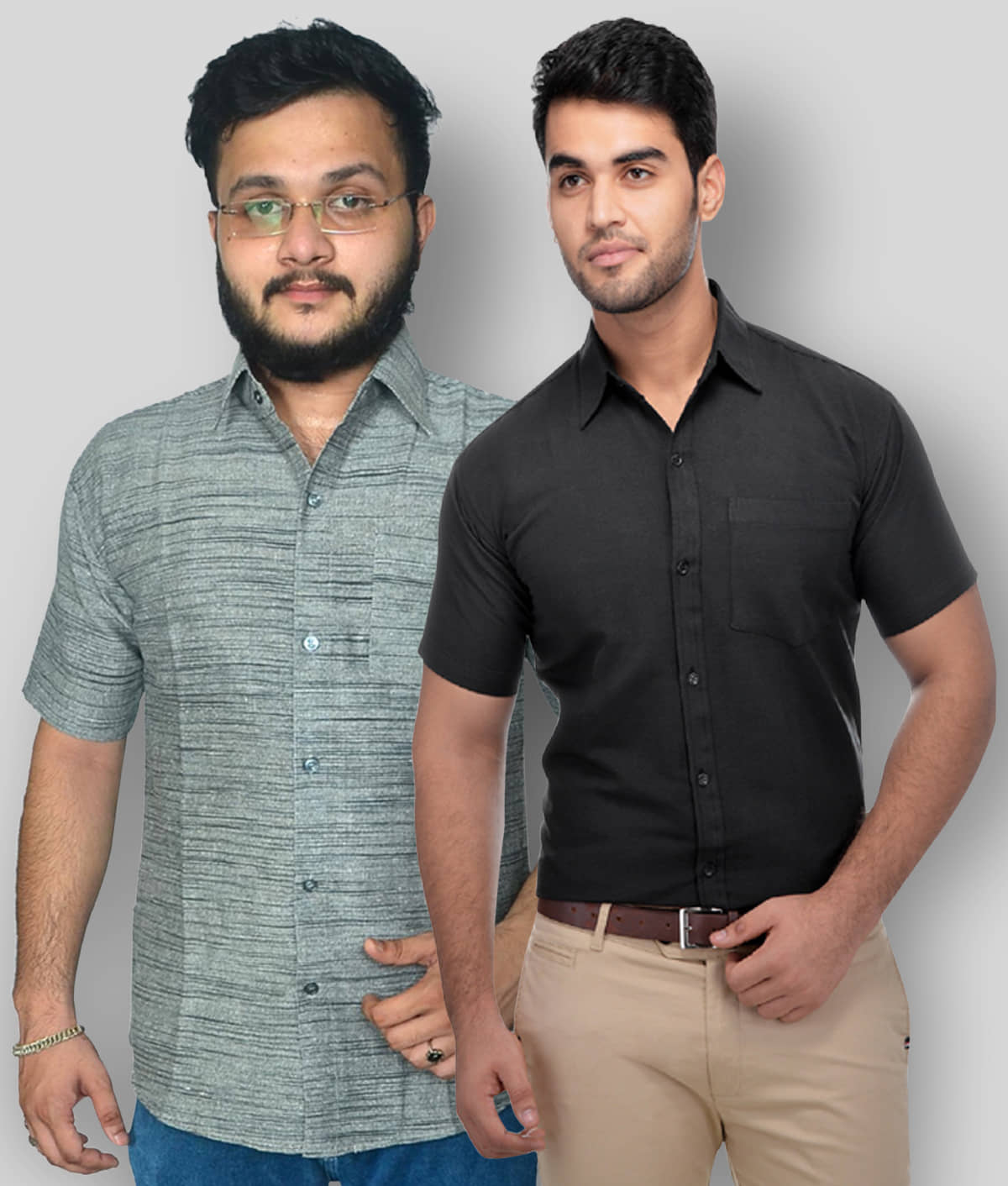 DESHBANDHU DBK - Multicolor Cotton Regular Fit Men's Formal Shirt (Pack of 2)